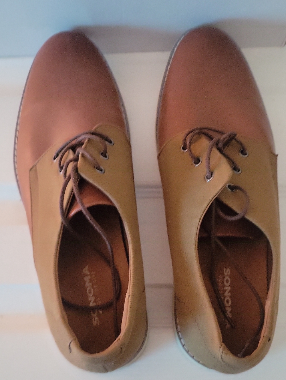 Kohl's Two-Tone Men's Derby Oxfords in Brown and Tan
